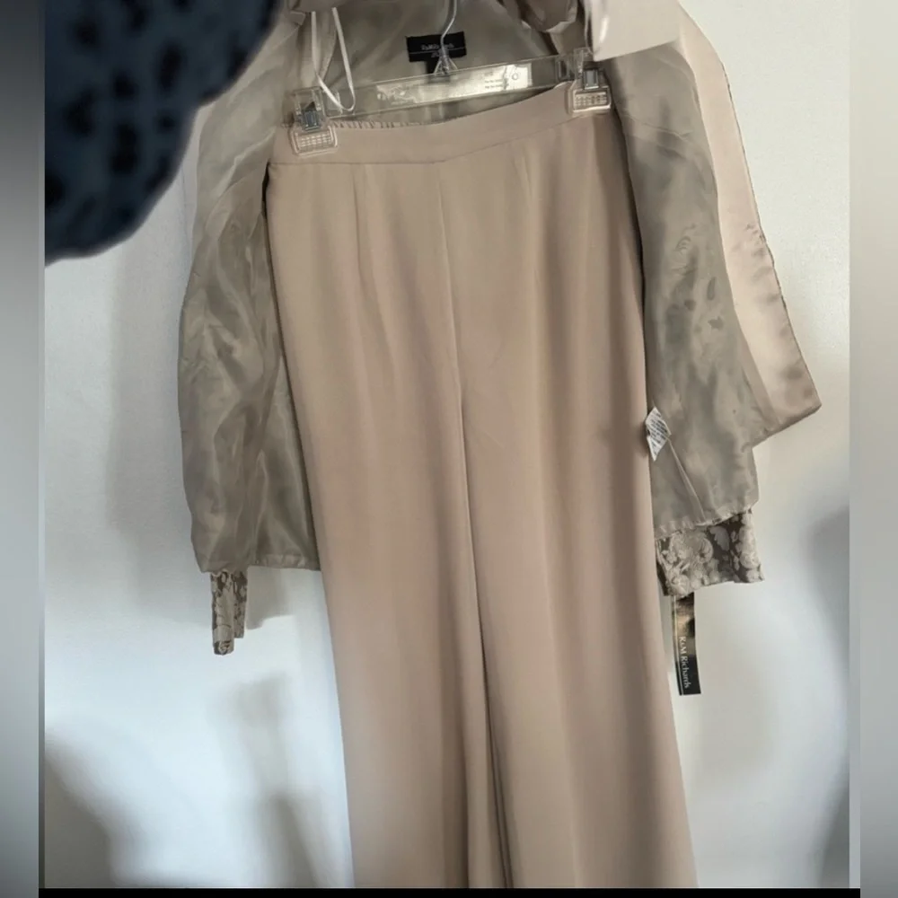 Chic Champagne Blazer and Pants Set - Picture 6 of 6